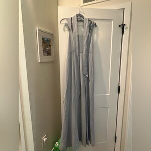 BHLDN Adena Square-Neck Maxi Dress light blue